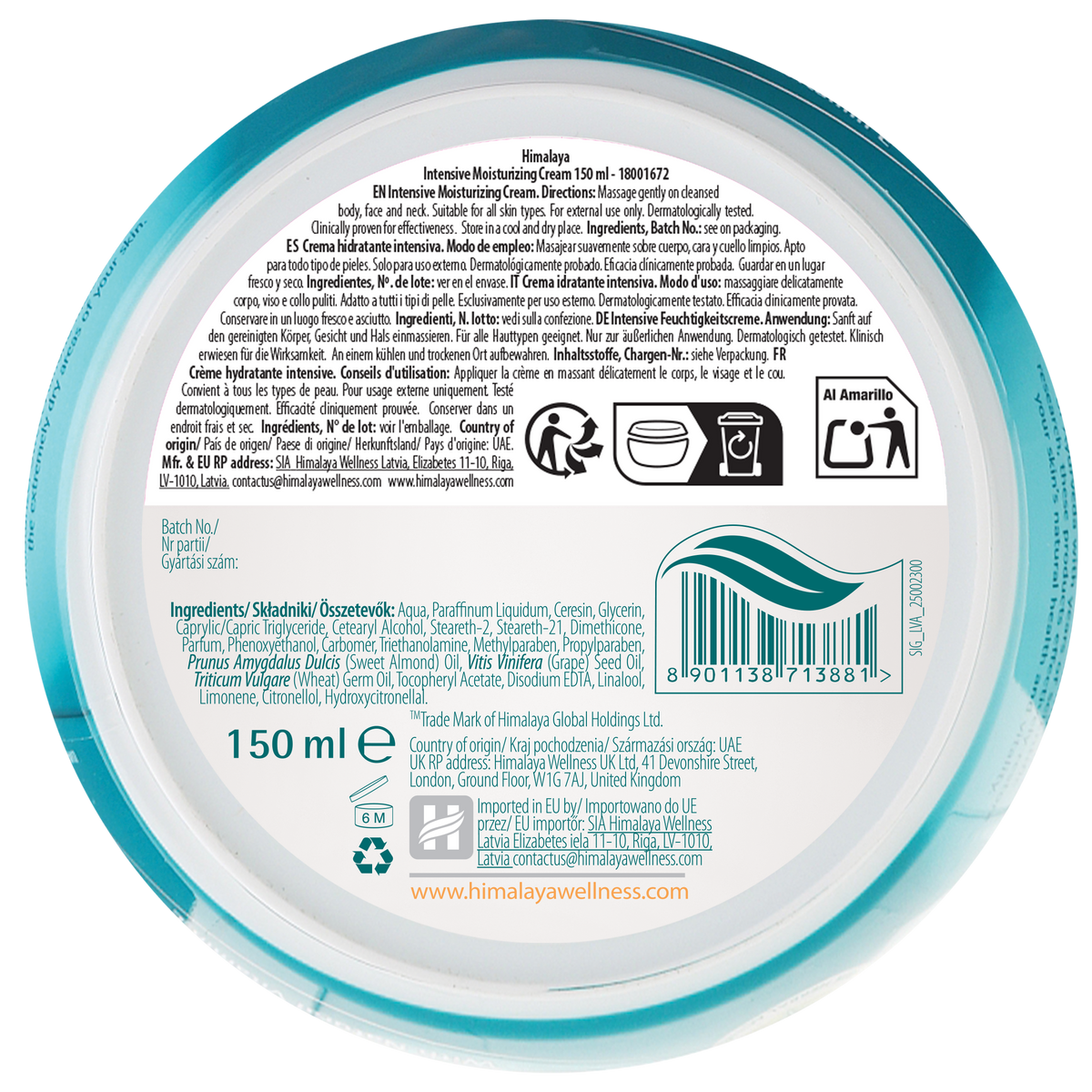 Crème hydratante intensive Himalaya