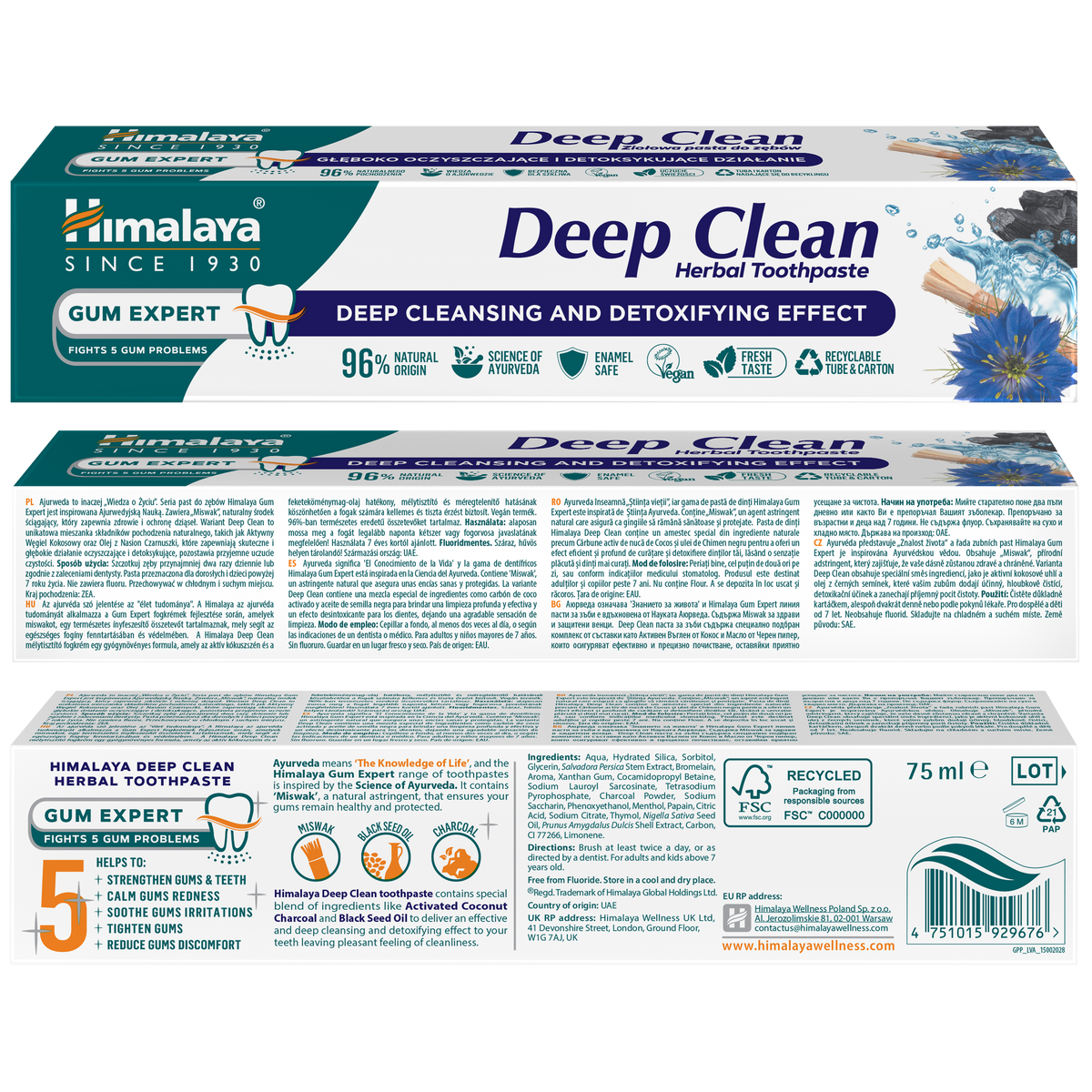 Himalaya Gum Expert Deep Clean Herbal Toothpaste - 75 ml-3