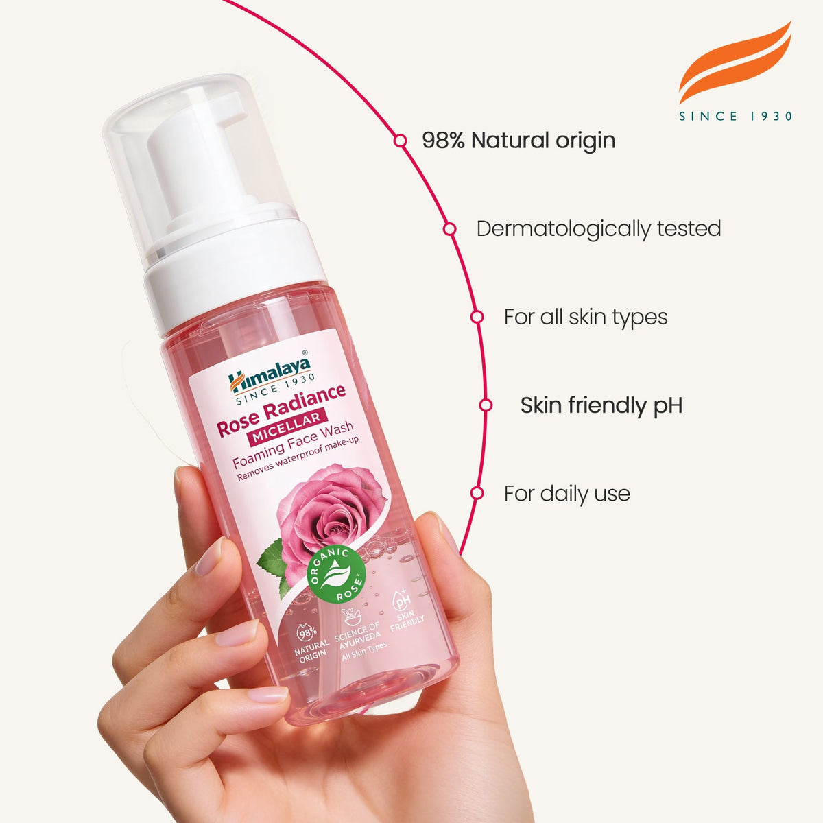 Himalaya Rose Radiance Micellar Foaming Face Wash - 150ml-4