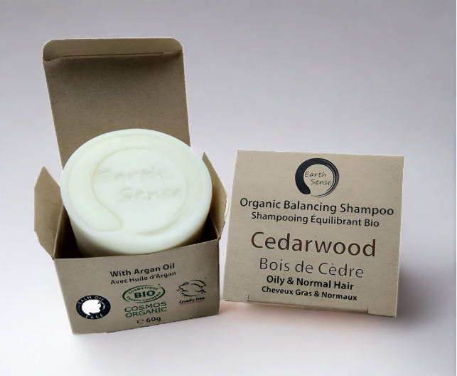 Shampoing solide bio équilibrant au bois de cèdre – Cheveux gras & tous types – 60 g