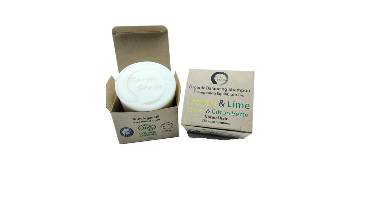 Shampoing solide bio équilibrant citron & citron vert – Cheveux normaux & tous types – 60 g