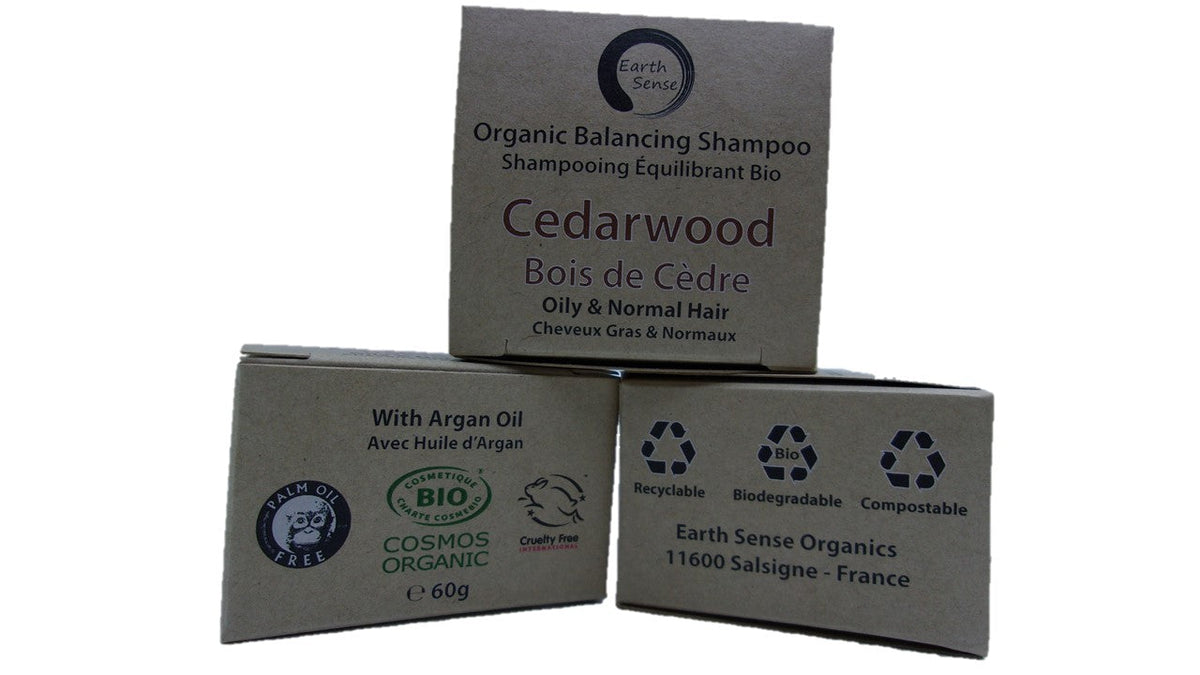 Shampoing solide bio équilibrant au bois de cèdre – Cheveux gras & tous types – 60 g