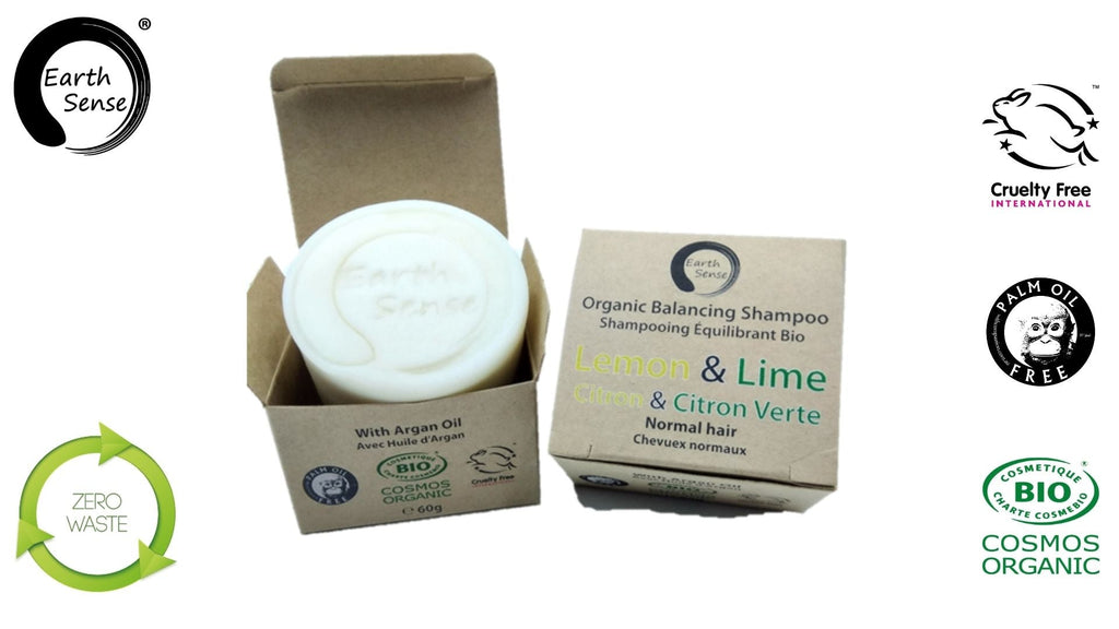 Shampoing solide bio équilibrant citron & citron vert – Cheveux normaux & tous types – 60 g