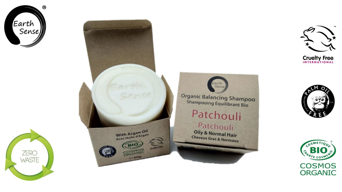 Shampoing solide bio équilibrant au patchouli – Cheveux gras & tous types de cheveux – 60 g