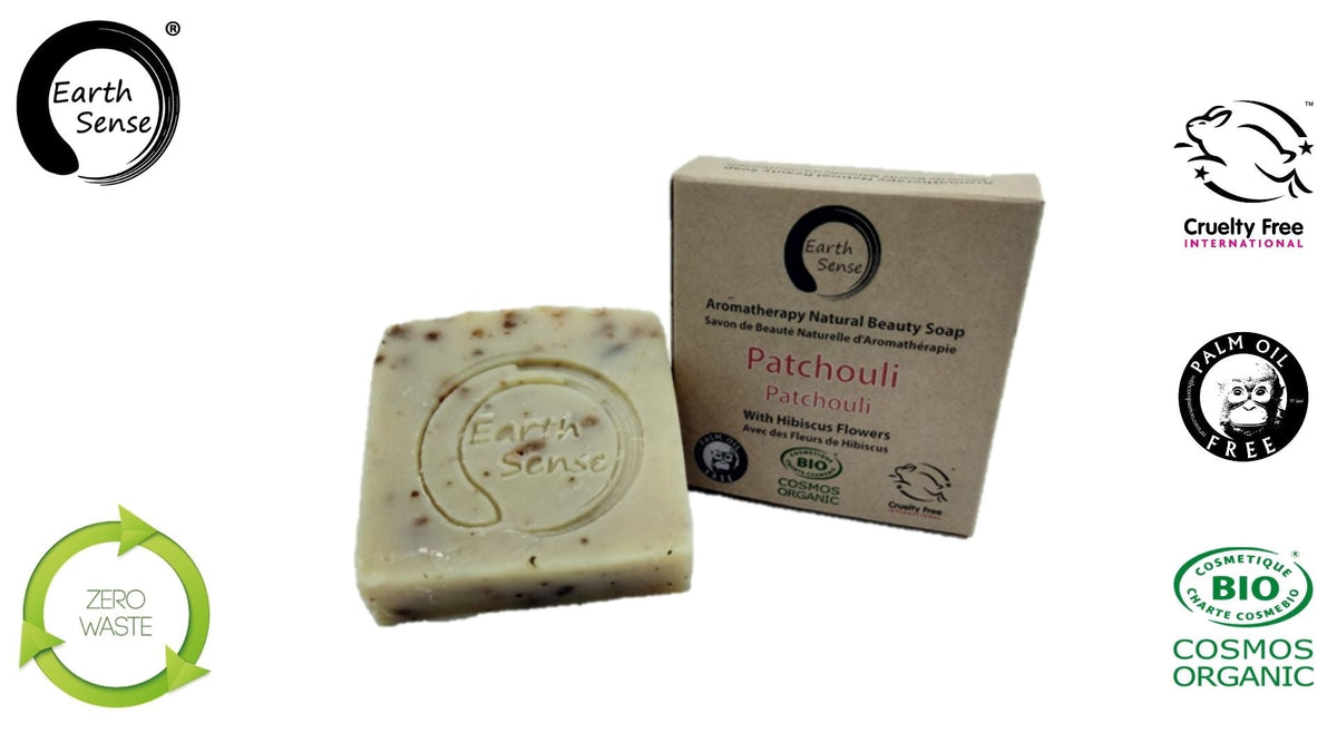 Savon solide bio certifié – Patchouli & fleurs d’hibiscus – 90 g